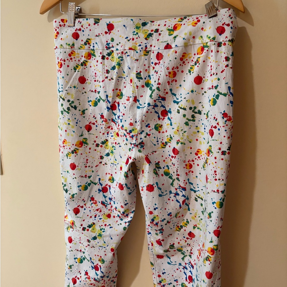 KRAZY LARRY Vibrant Multicolor Splatter Print Capris